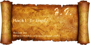 Hackl Iringó névjegykártya